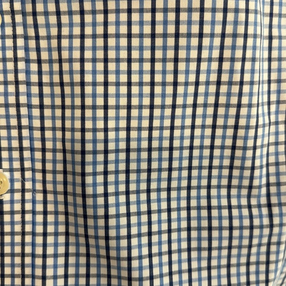 Men’s IZOD L/S button down shirt in a 3 different shades of blue plaid. 3XLT - Picture 2 of 8